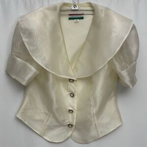 Vintage 90s Paolo Ricci - Milano Women’s Size S Sheer Poly Chiffon Blouse Italy